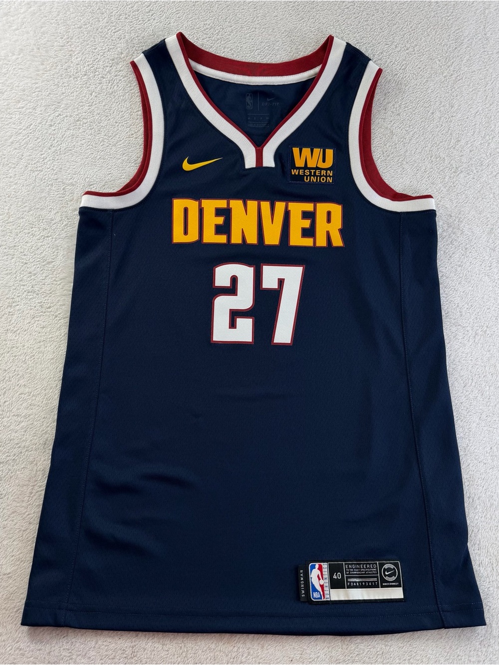Nike Jamal Murray Denver Nuggets #27 Swingman Jersey Size 40 Small Navy